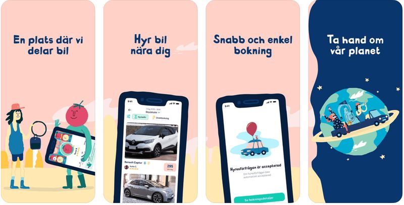 Hyra bil privat med mobilapp