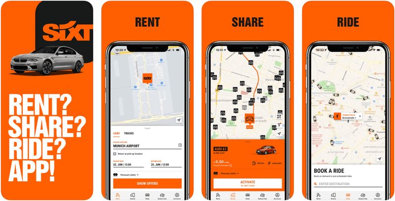 Sixt hyra bil med app